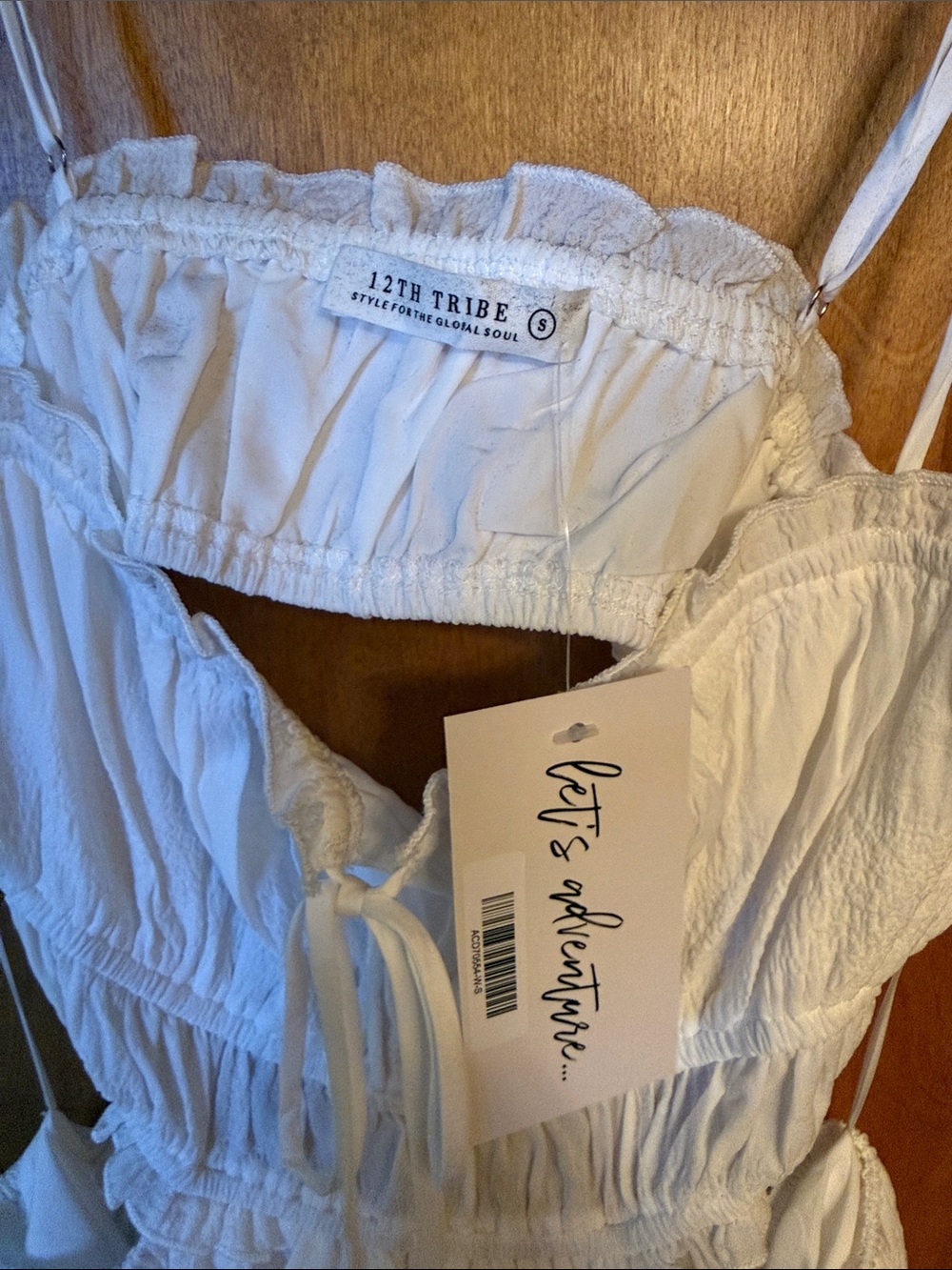 12th Tribe White Spaghetti-Strap Maxi Dress with Side Cutout - Picture 4 of 6